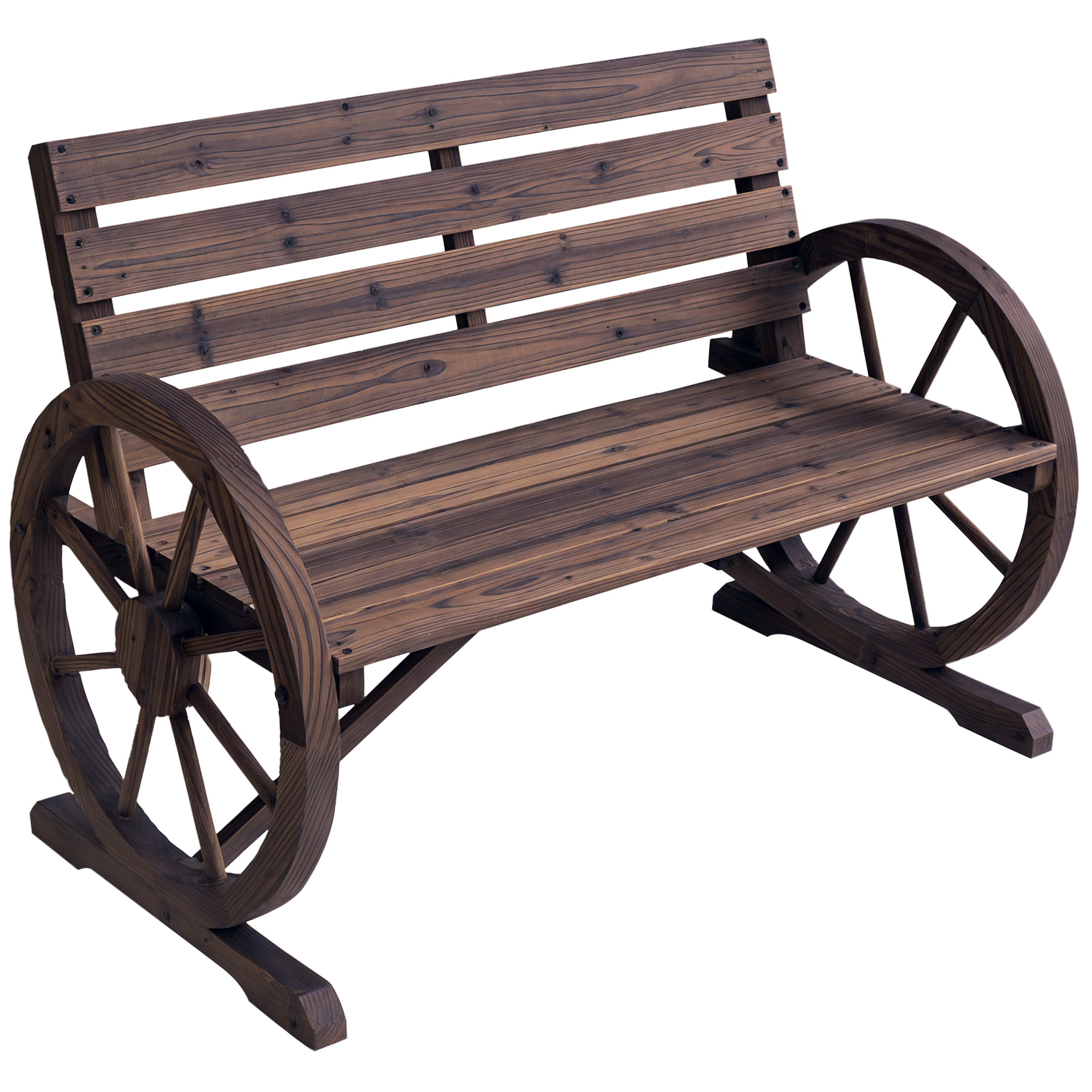 Outsunny Gartenbank 2-Sitzer mit Armlehne aus Tannenholz im Landhausstil, W günstig online kaufen