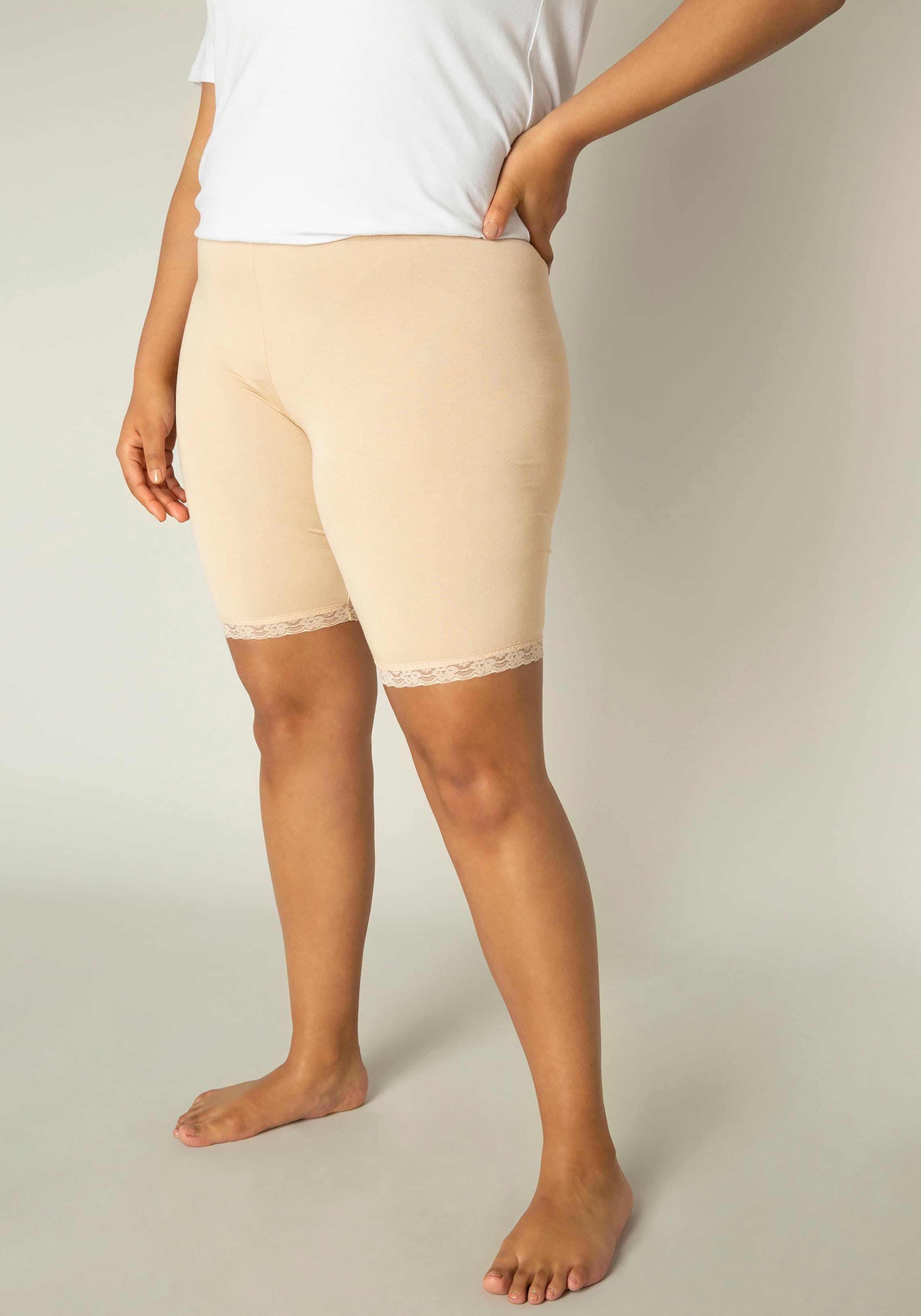 Base Level Curvy Radlerhose "Ava", mit Spitzenkante günstig online kaufen