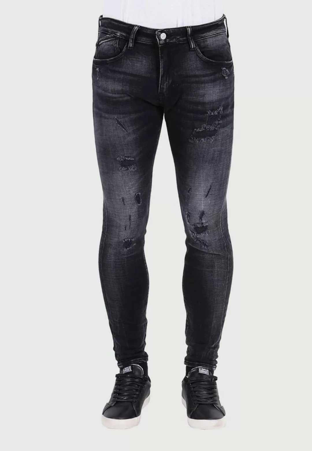 Le Temps Des Cerises Slim-fit-Jeans POWERC in trendigem Used-Look günstig online kaufen