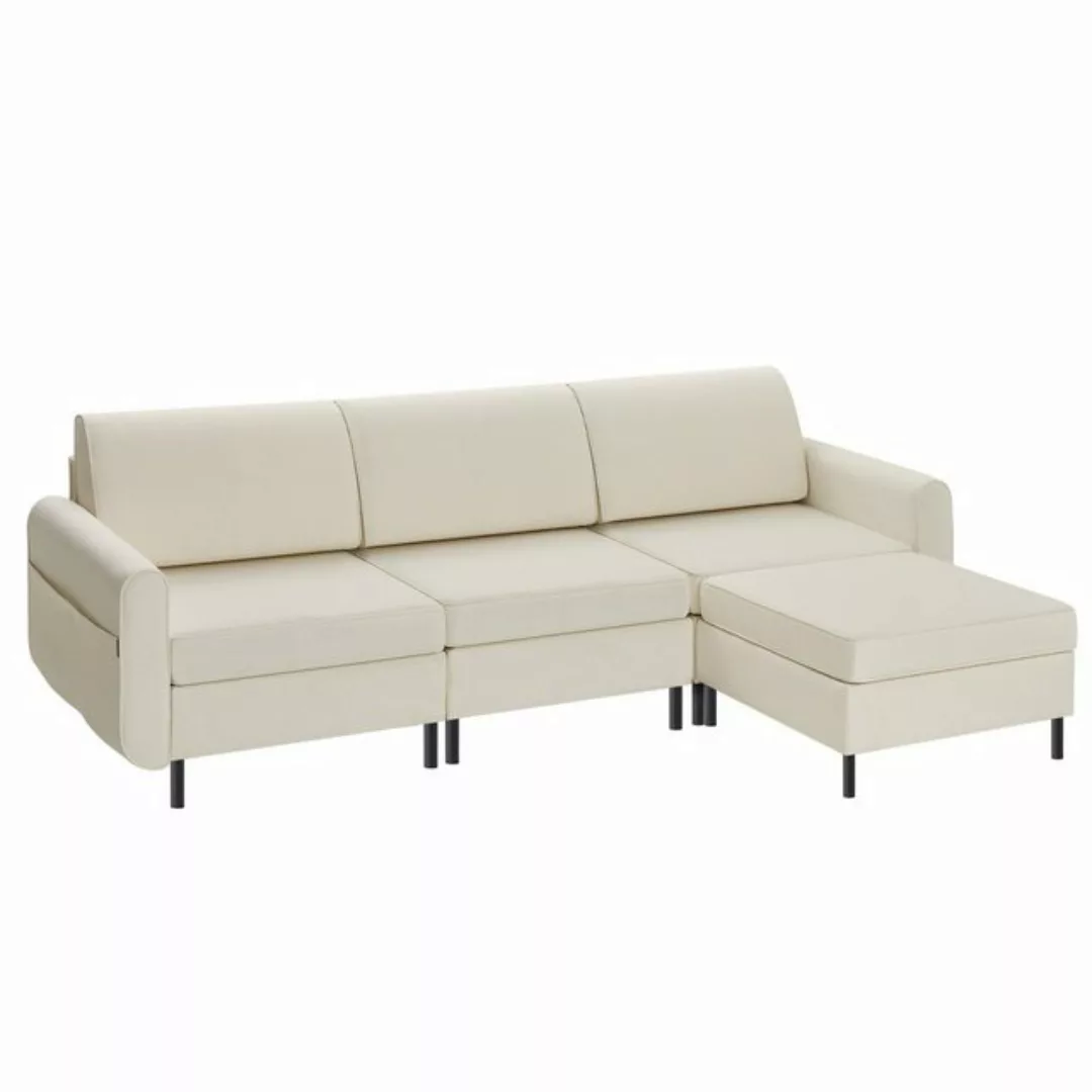 VASAGLE Ecksofa, 4 Teile, Modulares Sofa, 4-Sitzer, Schlafsofa, L-förmiger günstig online kaufen