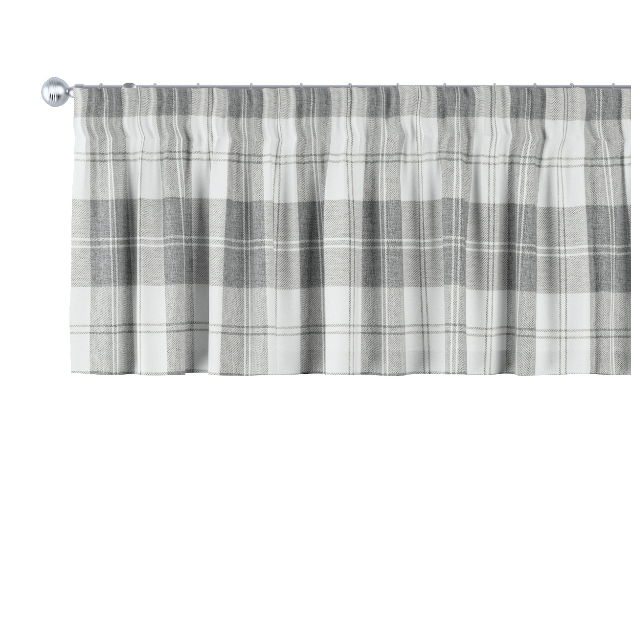Kurzgardine mit Kräuselband, weiß-grau , 390 x 40 cm, Edinburgh (115-79) günstig online kaufen
