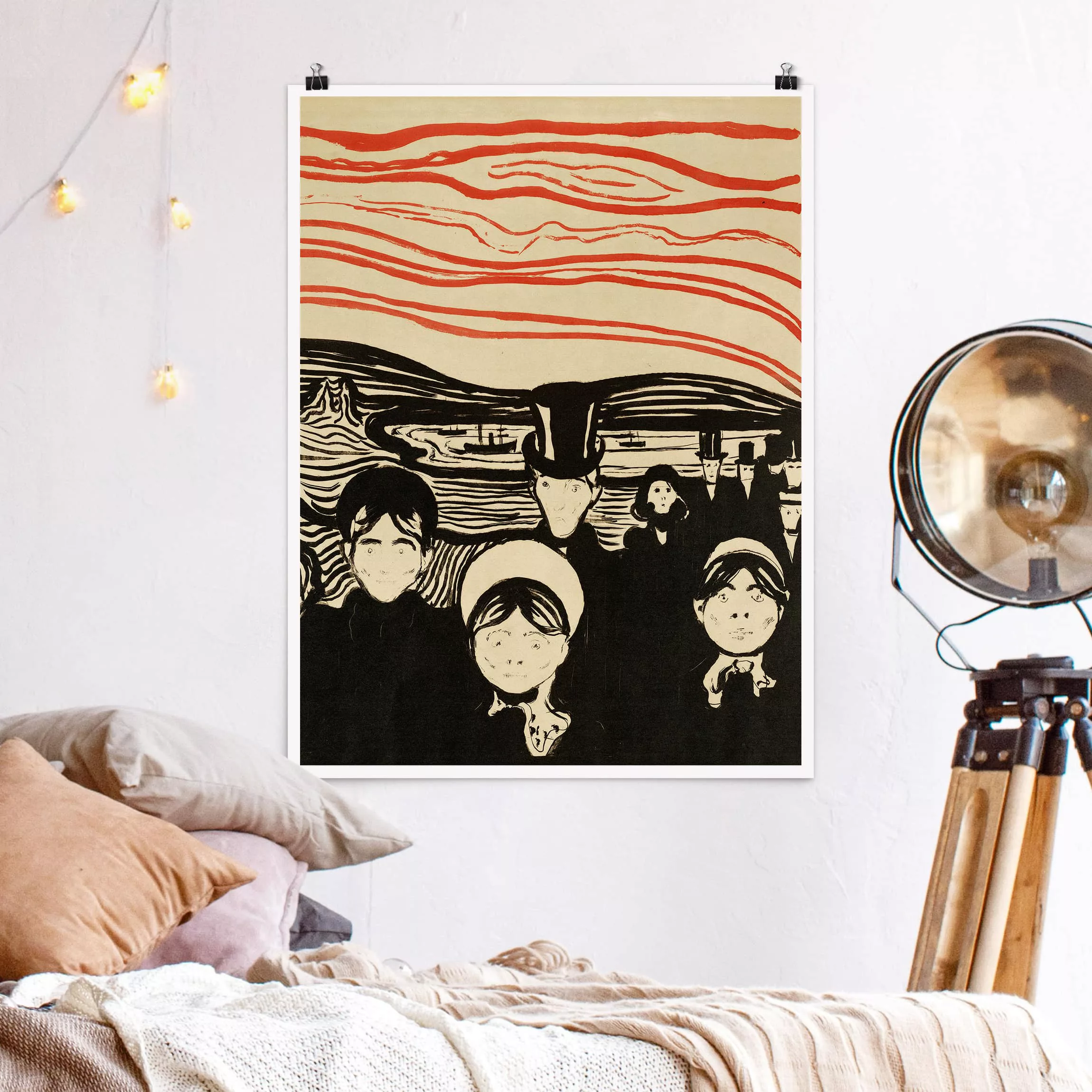 Poster Kunstdruck - Hochformat Edvard Munch - Angstgefühl günstig online kaufen