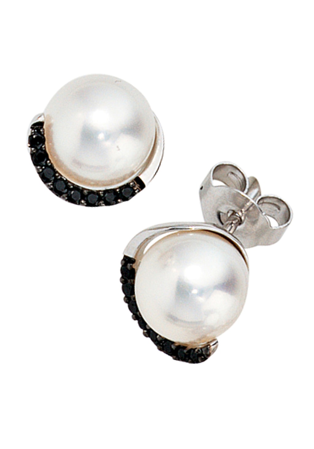 JOBO Perlenohrringe "Ohrringe mit Perlen", 585 Weißgold 16 Diamanten 2 Süßw günstig online kaufen