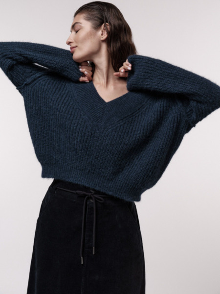 Lanius - Pullover Mit V-ausschnitt Aus Alpaka-wolle günstig online kaufen