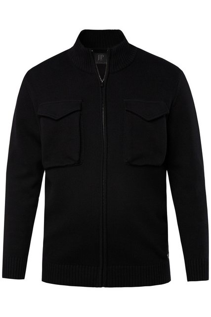 JP1880 Poloshirt Strickjacke Pattentaschen Stehkragen Zipper günstig online kaufen