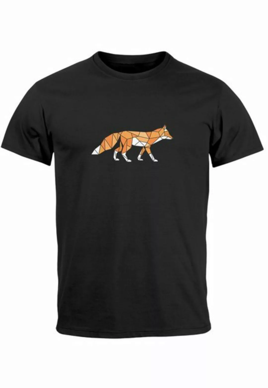 Neverless Print-Shirt Herren T-Shirt Aufdruck Fuchs Polygon Kunstdruck Geom günstig online kaufen