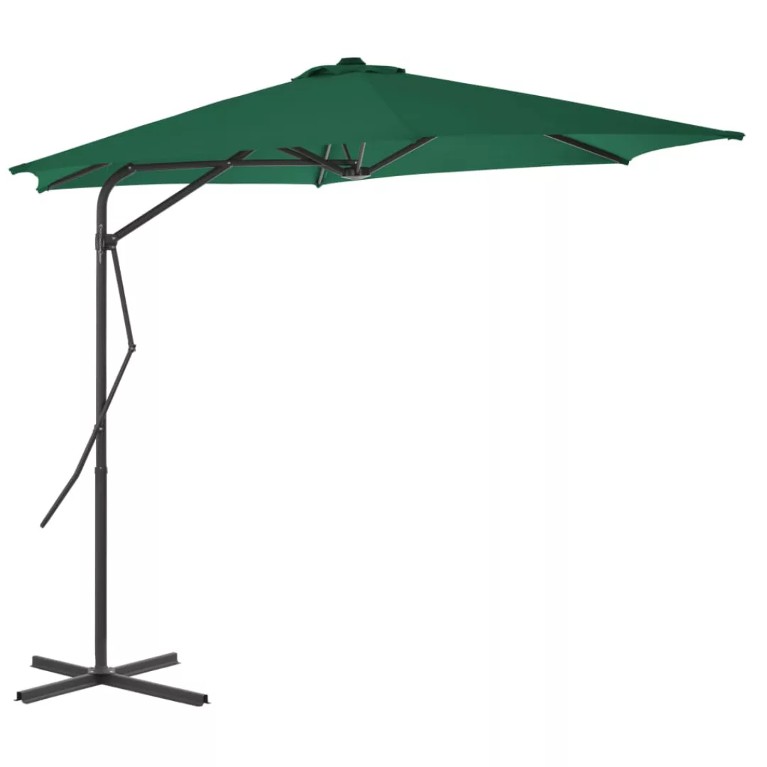 Sonnenschirm Mit Stahl-mast 300 Cm Grün günstig online kaufen