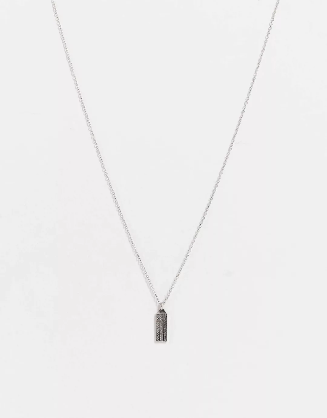 Classics 77 – Halskette in Silber mit gegossenem, rechteckigem Anhänger günstig online kaufen