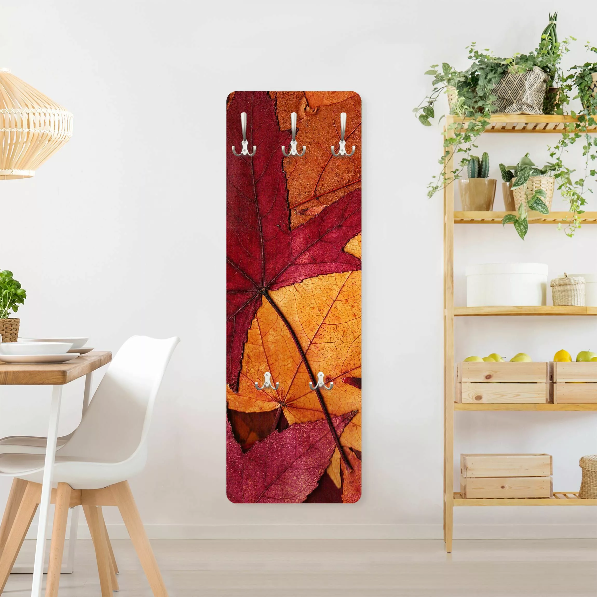 Wandgarderobe Holzpaneel Natur & Landschaft Coloured Leaves günstig online kaufen