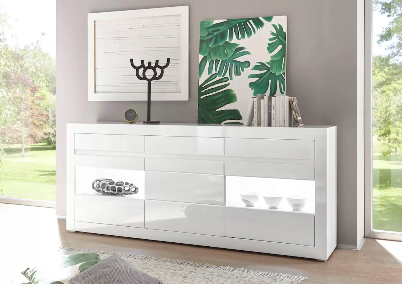 INOSIGN Sideboard "Carat", Breite 217 cm, wird mit zwei Leisten angeliefert günstig online kaufen