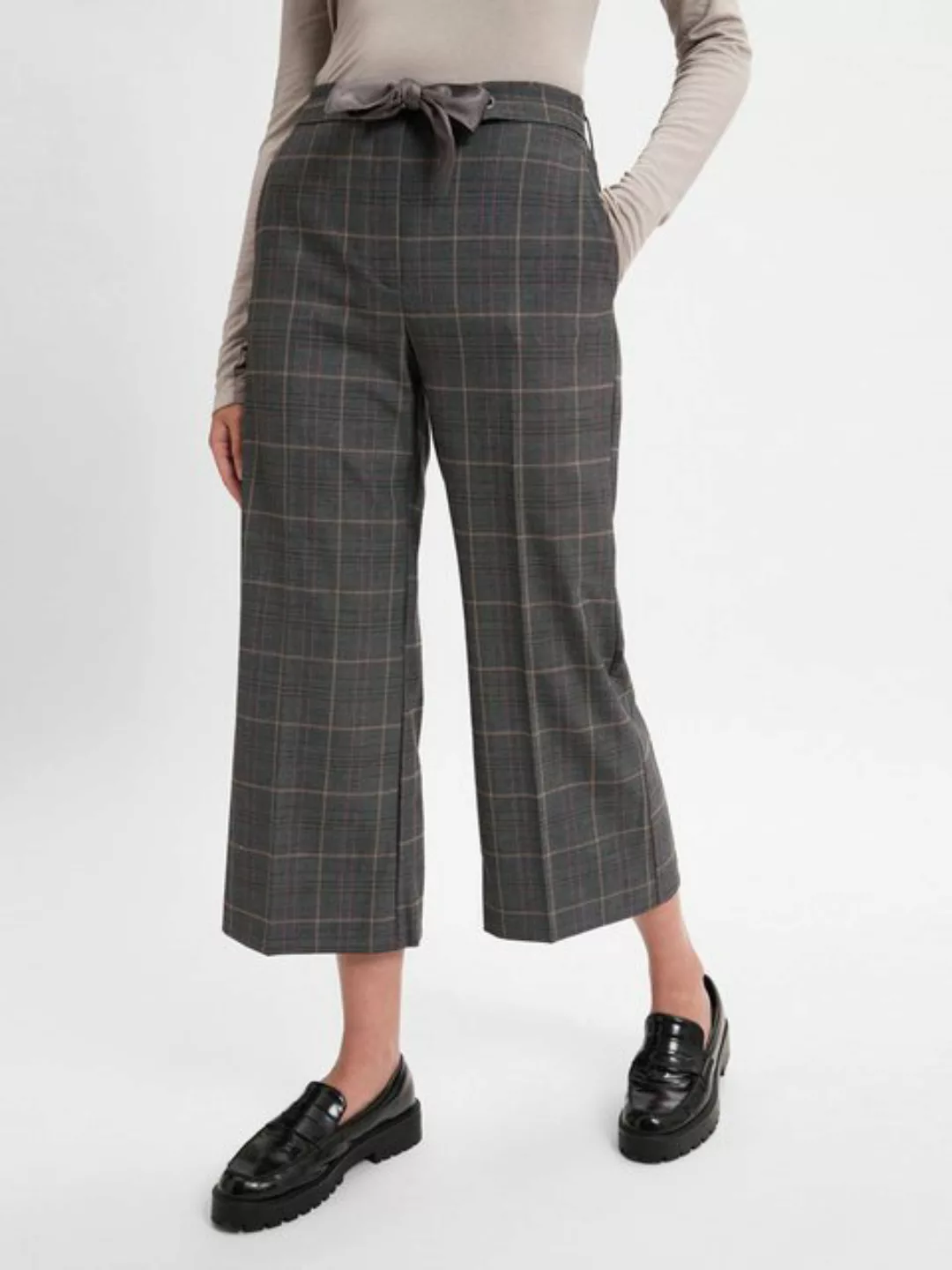 s.Oliver BLACK LABEL 7/8-Hose Karierte Culotte mit Bindegürtel günstig online kaufen