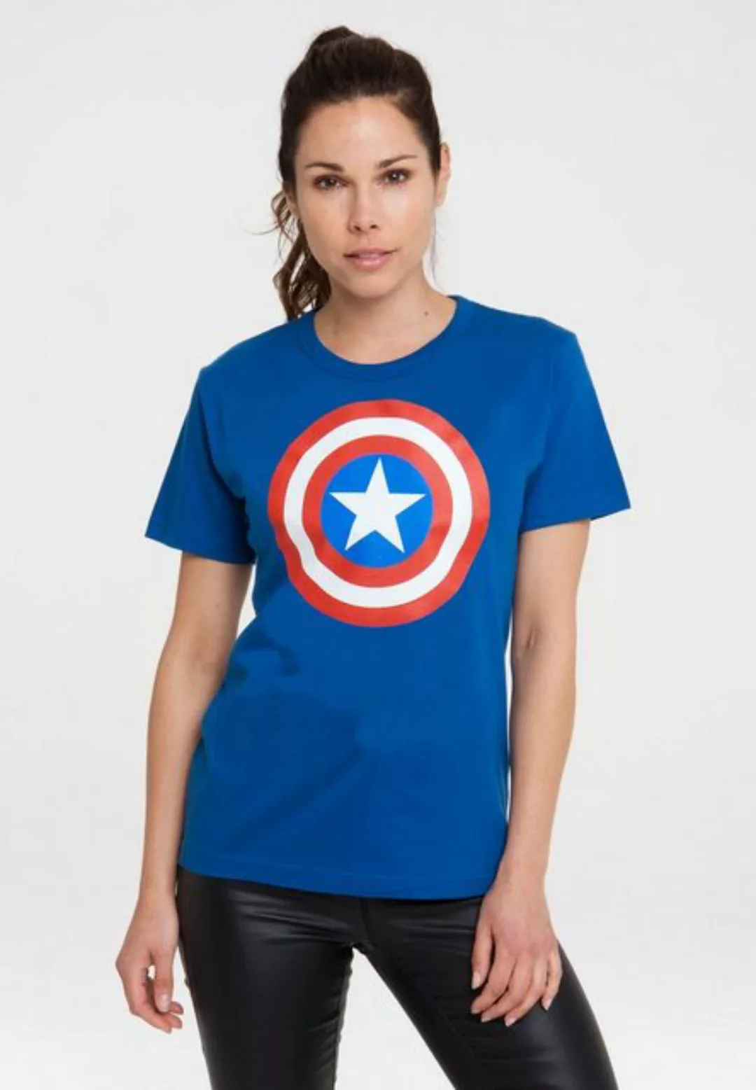 LOGOSHIRT T-Shirt Captain America mit Captain America Shield Logo günstig online kaufen