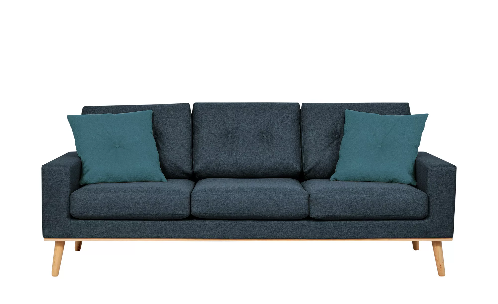 Sofa, 3-sitzig - blau - 211 cm - 88 cm - 86 cm - Polstermöbel > Sofas > 3-S günstig online kaufen