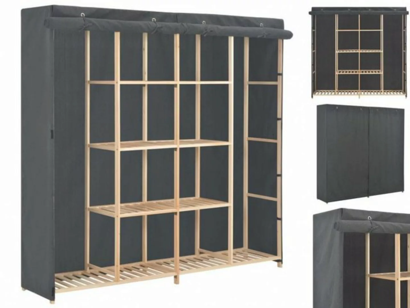 vidaXL Kleiderschrank Kleiderschrank Stoffschrank Grau 173 x 40 x 170 cm St günstig online kaufen