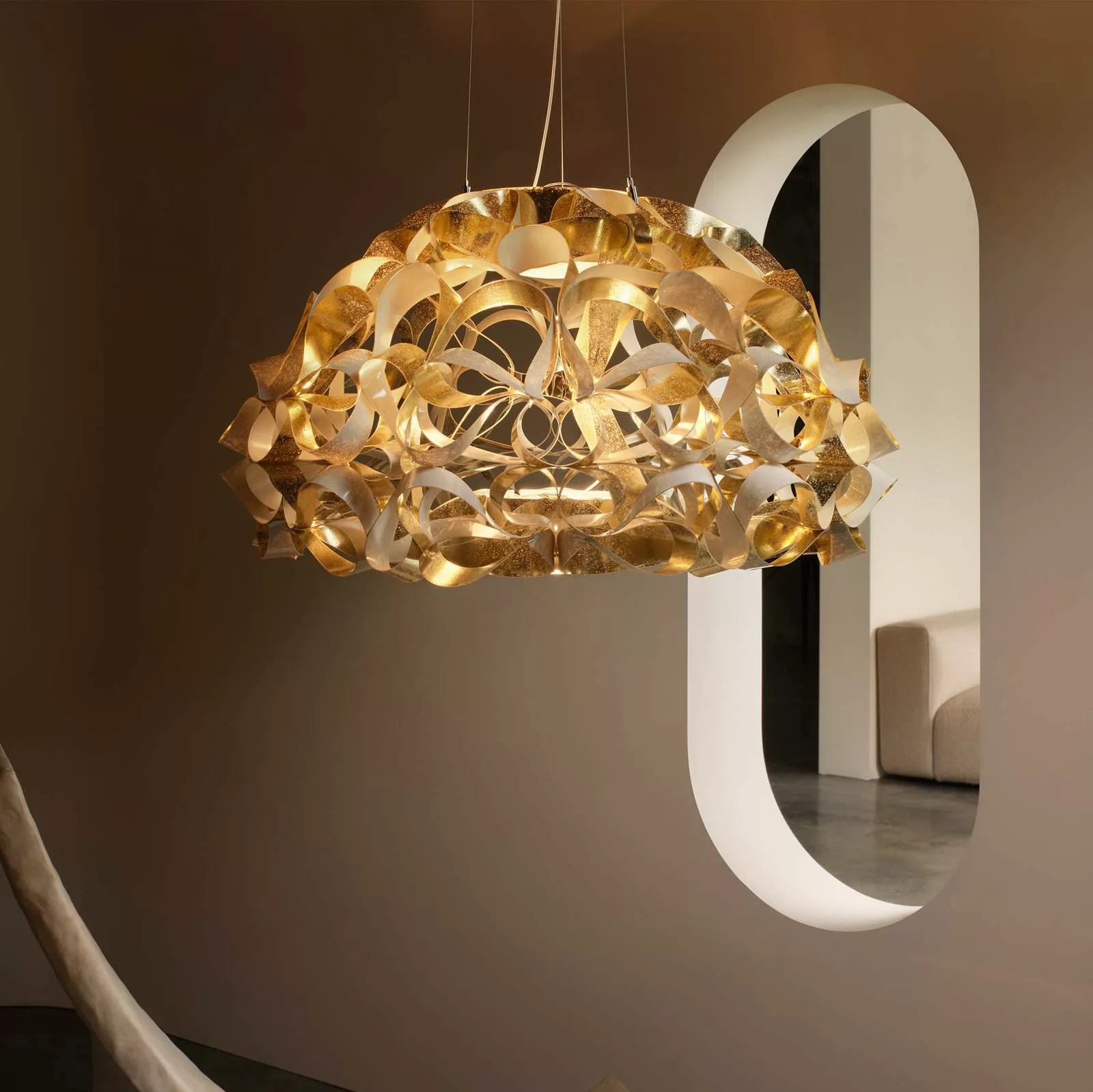 Slamp Hängelampe Quantica, goldfarben, Ø 75 cm günstig online kaufen