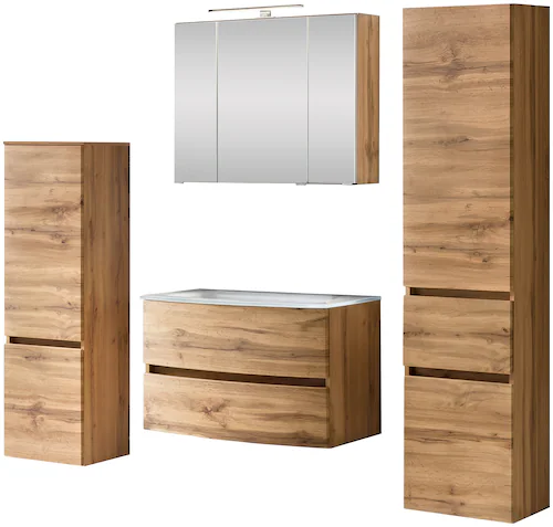 welltime Badezimmer-Set "Kaunas", (Set, 4 St.), Waschtisch-Set (Breite 80 c günstig online kaufen