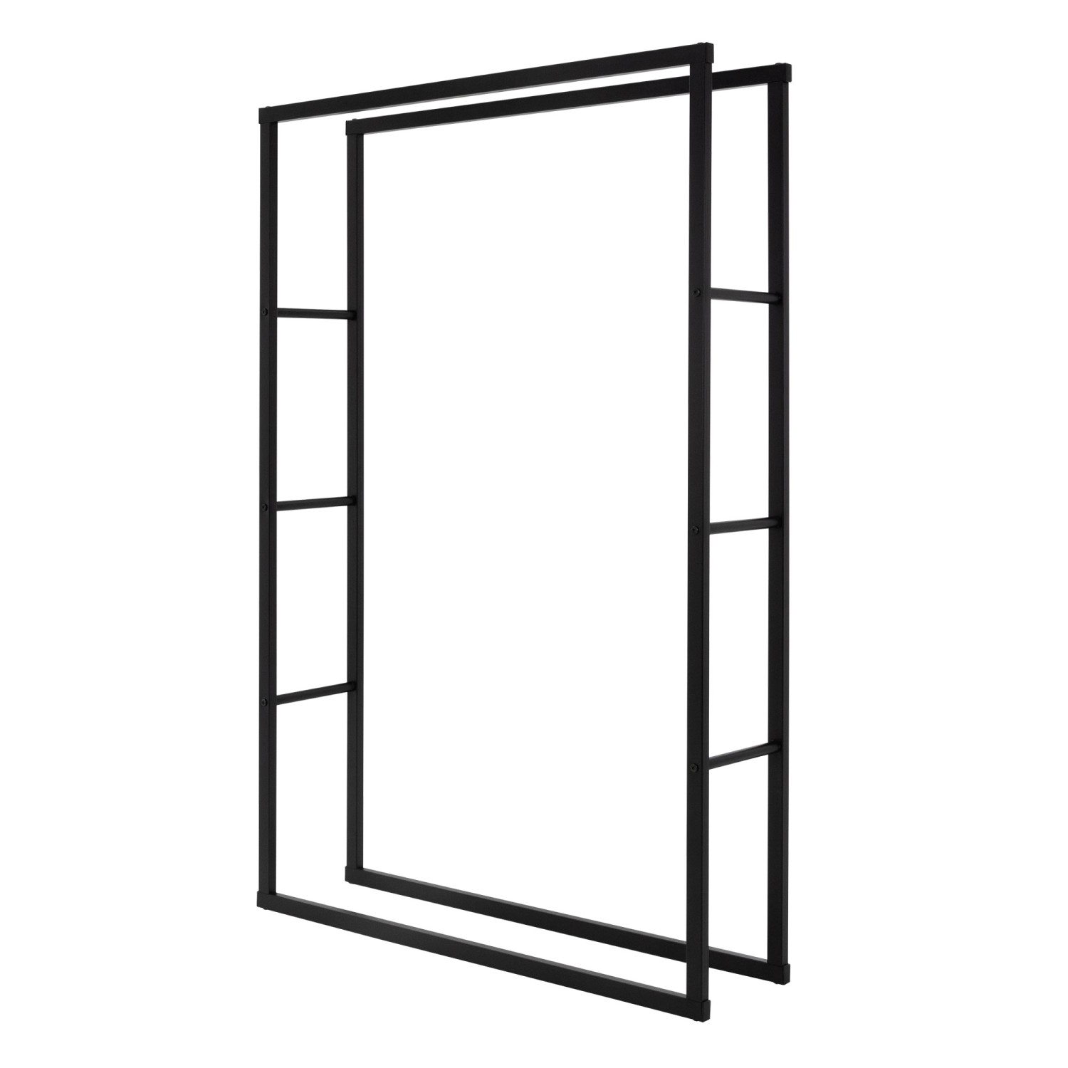 ML-Design Kaminholzregal 100x150x25cm Rechteckig Schwarz Metall Innen/Außen günstig online kaufen