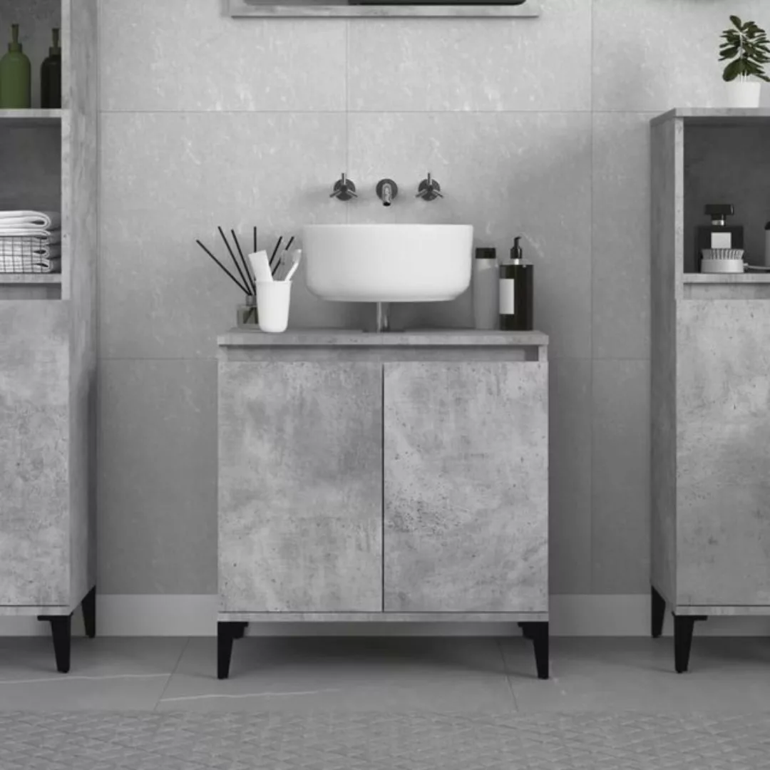 vidaXL Badezimmerspiegelschrank Waschbeckenunterschrank Betongrau 58x33x60 günstig online kaufen