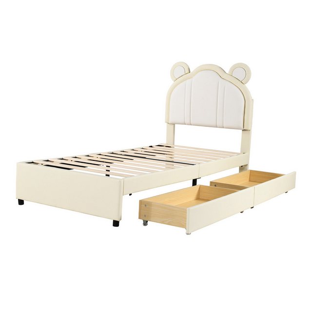 Sytifro Polsterbett Polsterbett Kinderbett, 90*200 cm, (Zweifarbiges Patchw günstig online kaufen