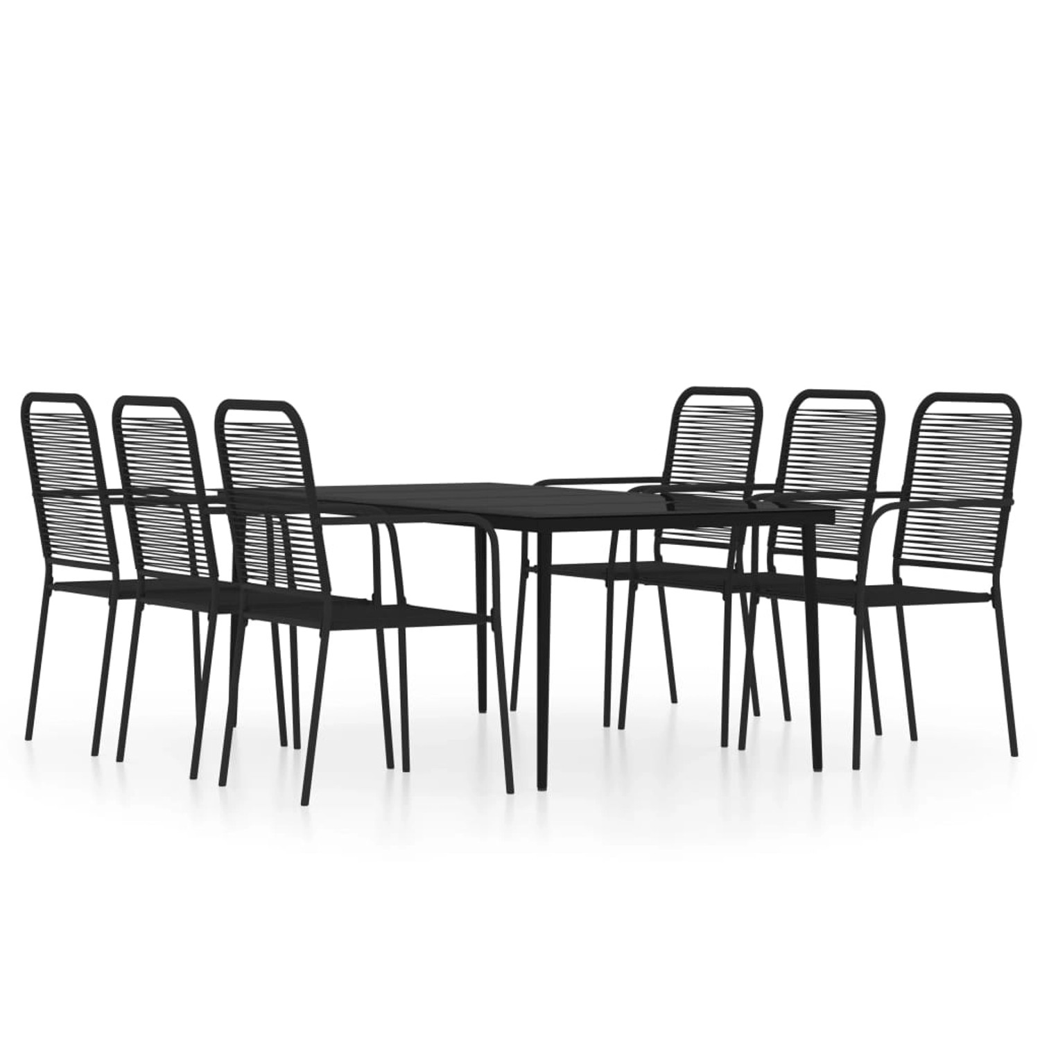 vidaXL 7-Tlg Garten-Essgruppe Schwarz 3099147 günstig online kaufen