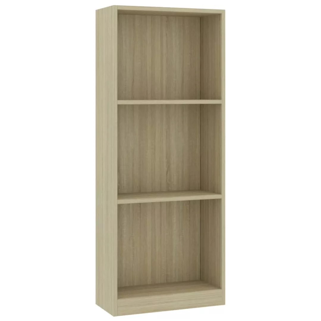 Bücherregal 3 Fächer Sonoma-eiche 40 X 24 X 108 Cm Spanplatte günstig online kaufen