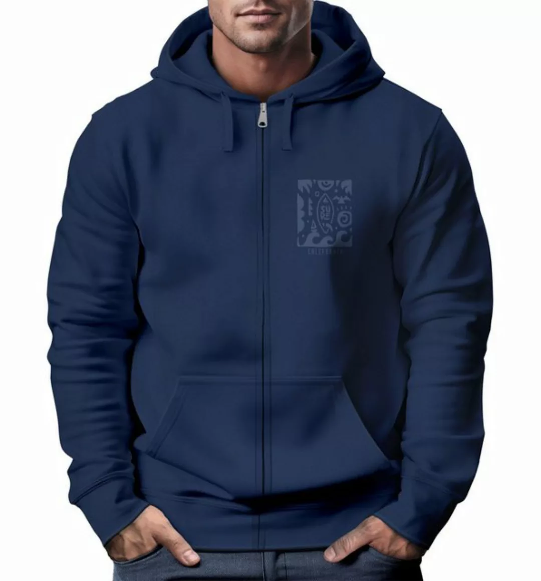 Neverless Sweatjacke Zip Hoodie Herren Sweatjacke mit Kapuze Print Aufdruck günstig online kaufen