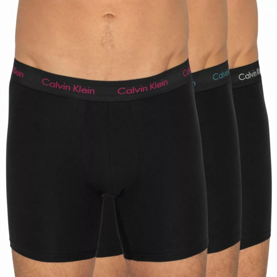 Calvin Klein 3-er Set Boxer Briefs Schwarz mit verschiedenfarbigen Webbund günstig online kaufen