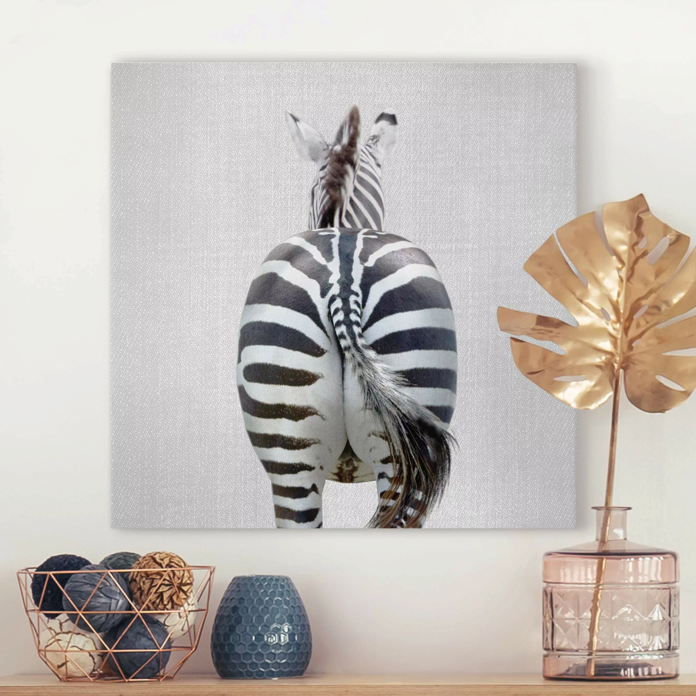 Leinwandbild Zebra von hinten günstig online kaufen