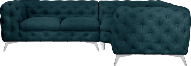 Leonique Chesterfield-Sofa "Ecksofa GLYNIS L-Form mit Wellenunterfederung, günstig online kaufen