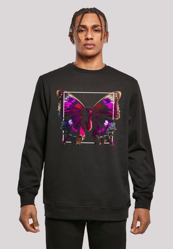 F4NT4STIC Kapuzenpullover Pink Schmetterling CREWNECK Print günstig online kaufen