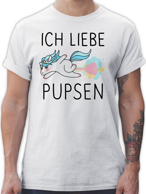 Shirtracer T-Shirt Ich liebe pupsen Einhorn - Furtz Lustig Pups Geschenk Fü günstig online kaufen