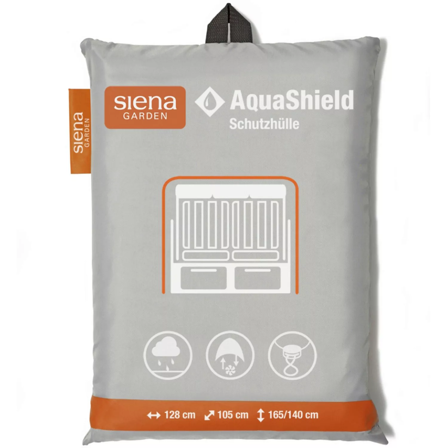 Siena Garden Schutzhülle Strandkorb AquaShield Hellgrau 128 x 105 x 165 - 1 günstig online kaufen