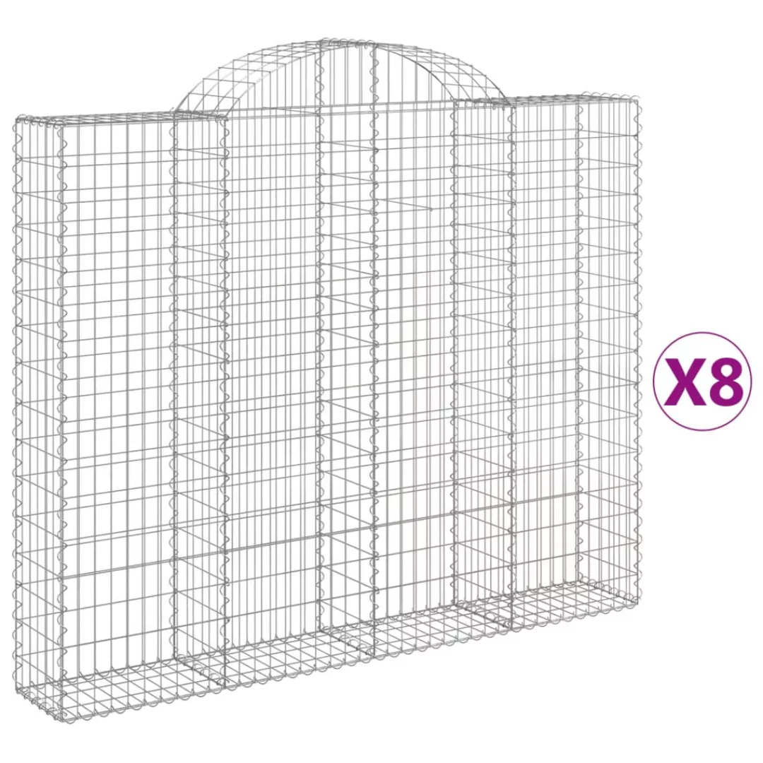 Vidaxl Gabionen Mit Hochbogen 8 Stk. 200x30x160/180cm Verzinktes Eisen günstig online kaufen