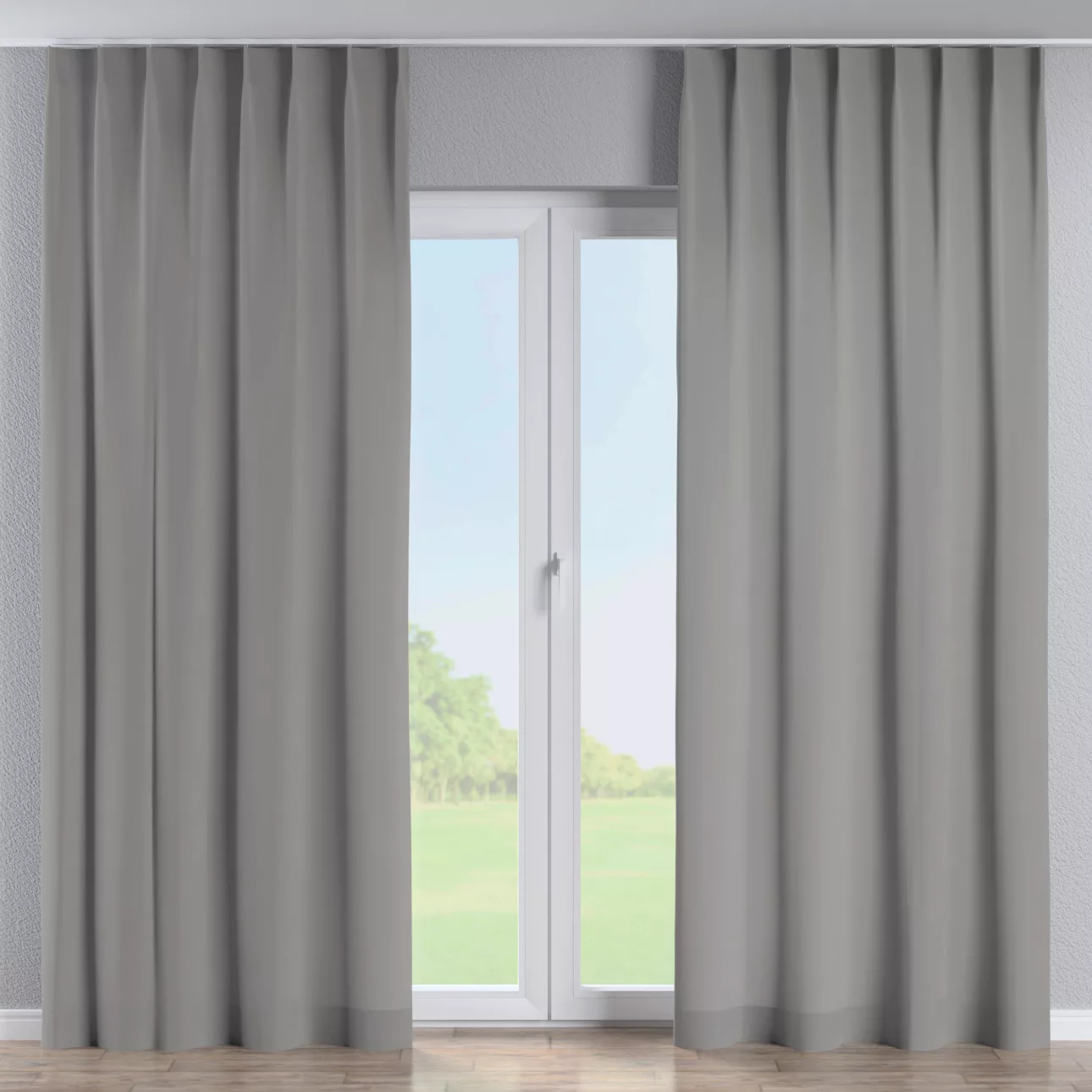 Vorhang mit flämischen 1-er Falten, grau, Crema (144-70) günstig online kaufen