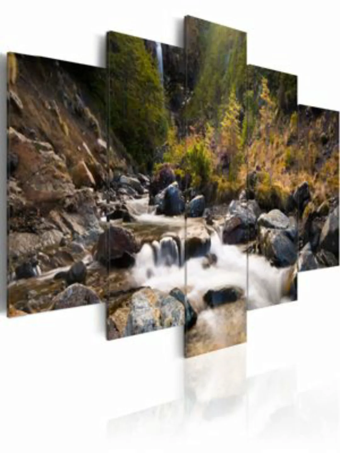 artgeist Wandbild Wasserwall inmitten wilder Natur mehrfarbig Gr. 200 x 100 günstig online kaufen