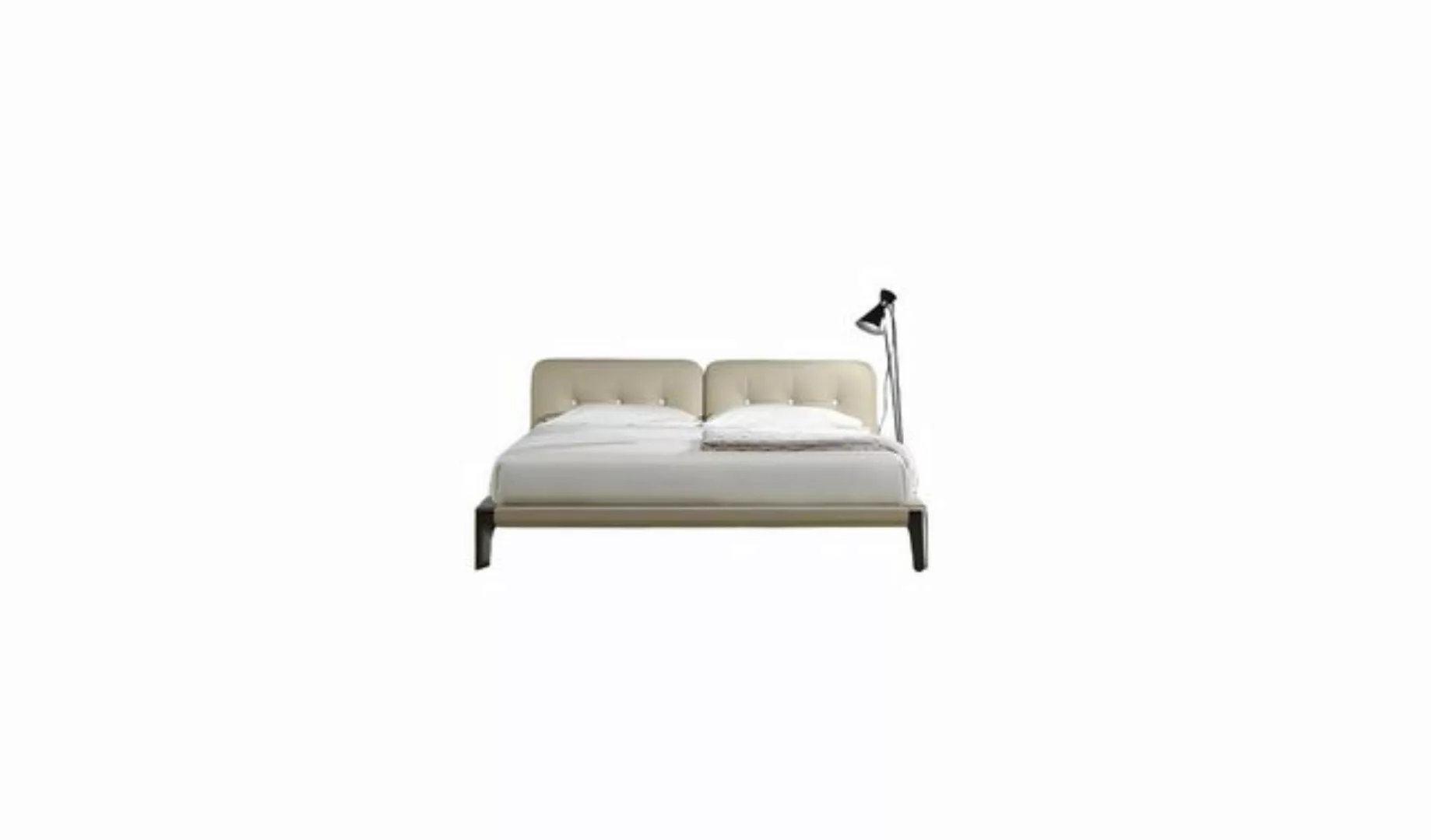 JVmoebel Bett Moderne Doppelbett Schlafzimmer Beige Bett Möbel Holz Design günstig online kaufen