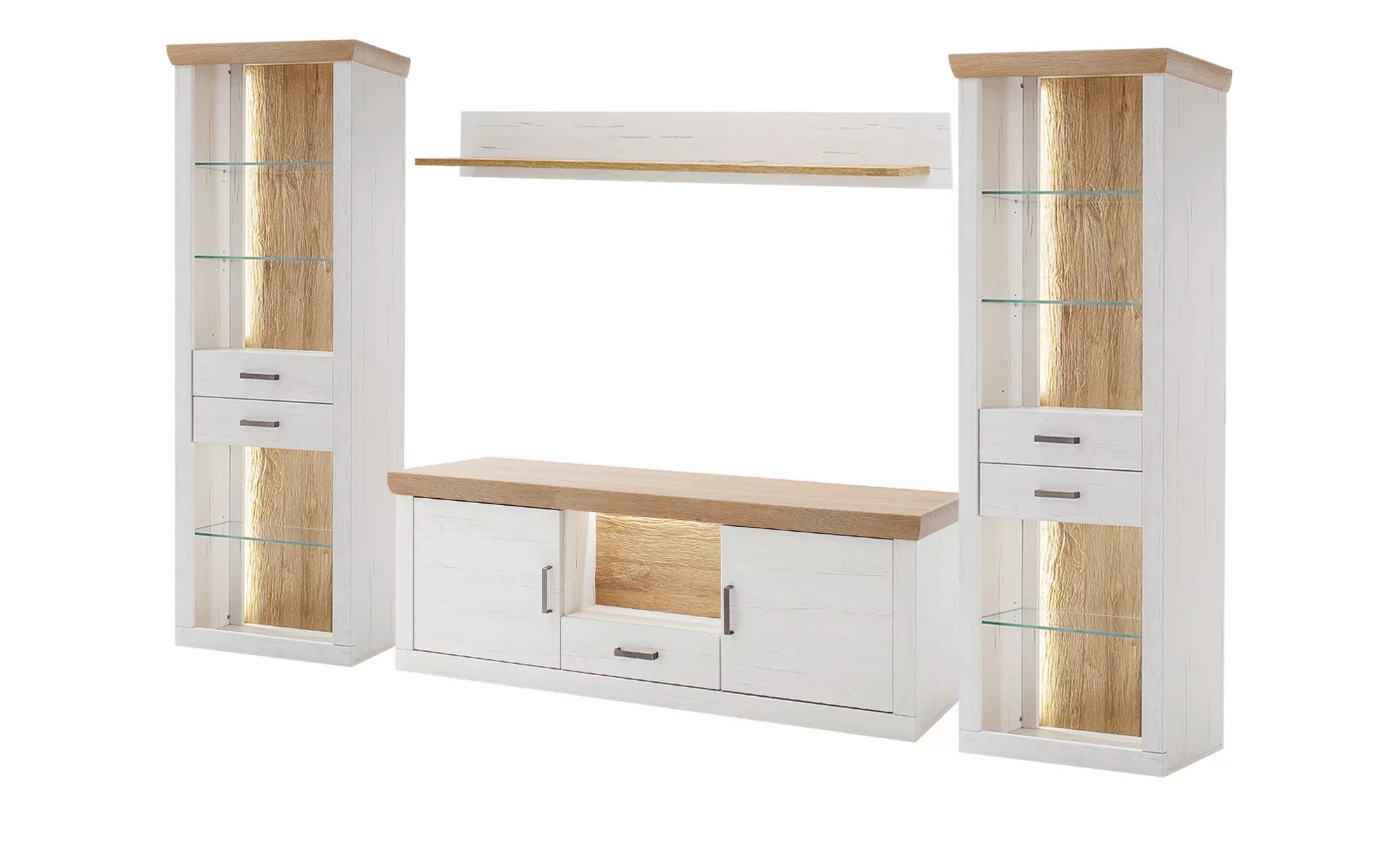 maison bleue Wohnwand  Zara ¦ holzfarben ¦ Maße (cm): B: 323 H: 205 T: 50 W günstig online kaufen