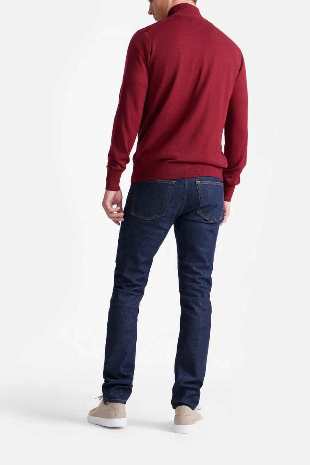 King Essentials The Michael Half Zip Pull Merino Rot - Größe L günstig online kaufen