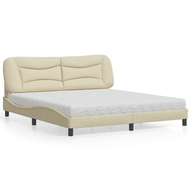 vidaXL Bett Bett mit Matratze Creme 180x200 cm Stoff günstig online kaufen