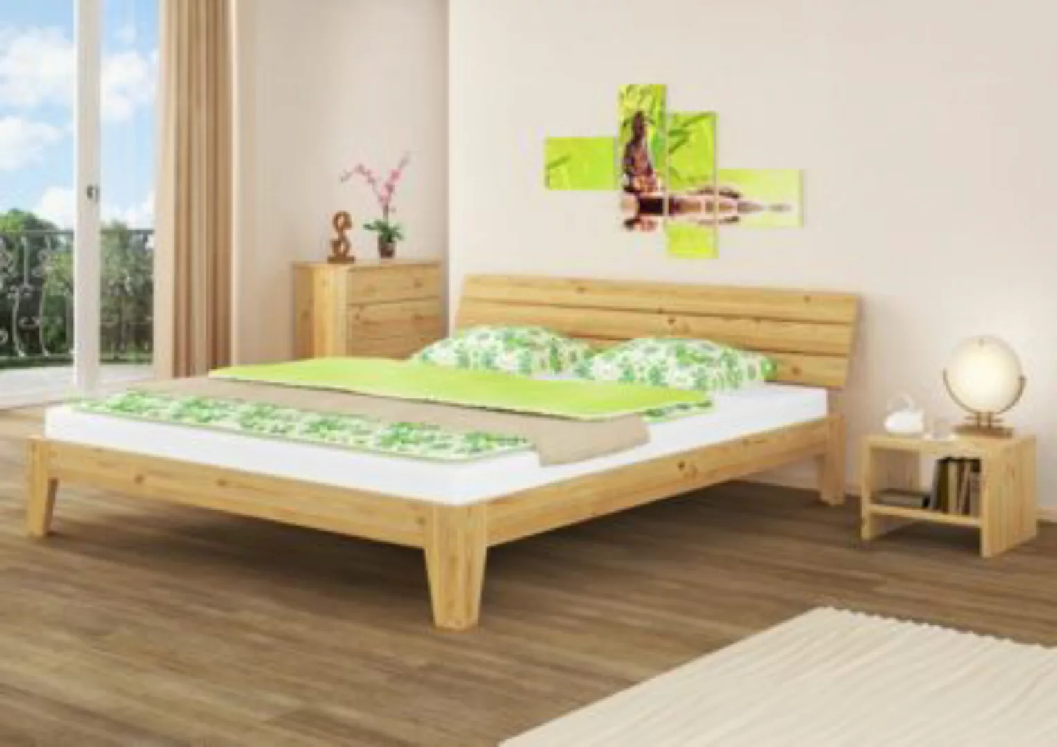 Erst-Holz® Ehebett 180x200 Kiefer natur mit 2 Rollrosten Gr. 180 x 200 günstig online kaufen