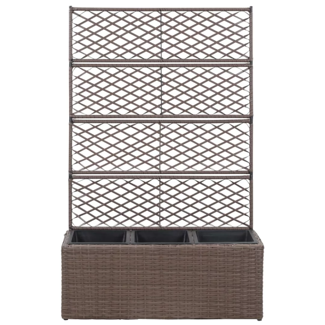 Hochbeet Mit Rankgitter 3 Töpfe 83ã30ã130cm Poly Rattan Braun günstig online kaufen