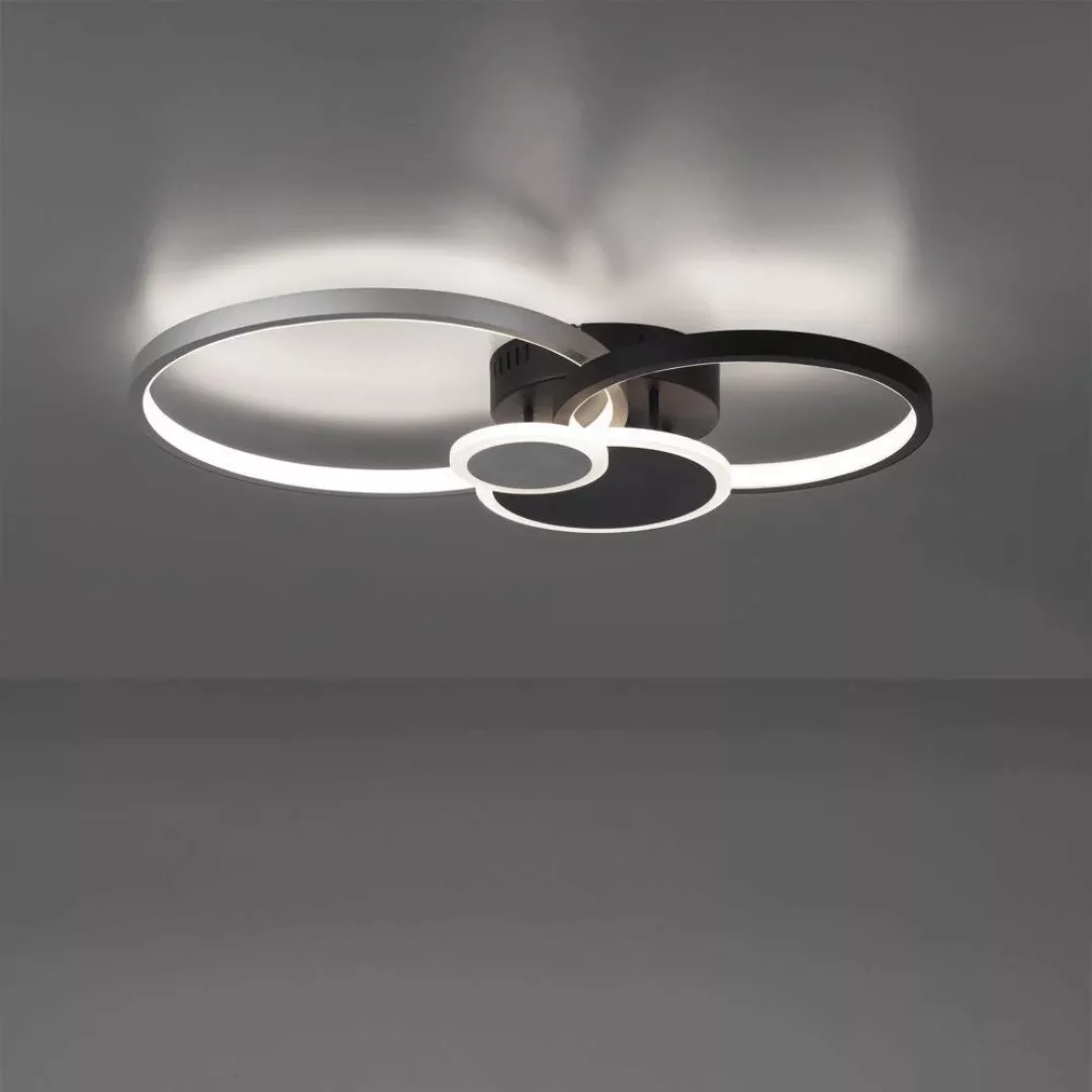 LED Deckenleuchte Papilon in Schwarz und Grau 26,5W 3700lm günstig online kaufen