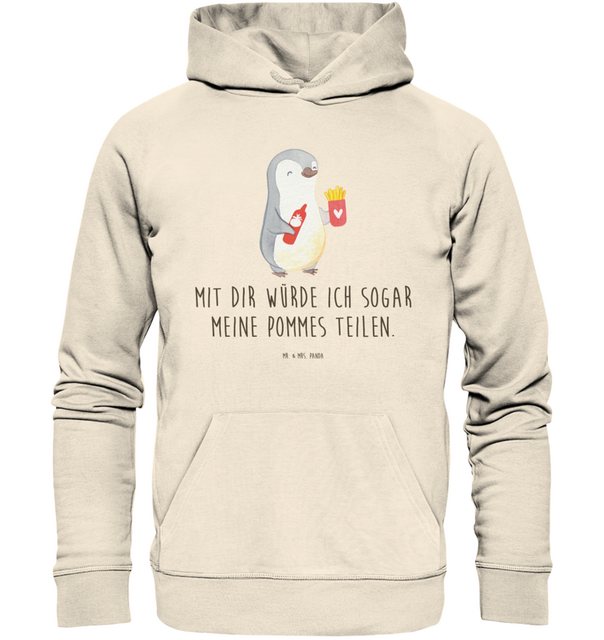 Mr. & Mrs. Panda Hoodie Größe L Pinguin Pommes - Natural Raw - Geschenk, Fr günstig online kaufen