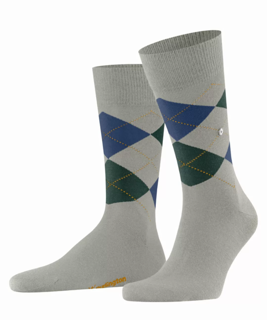 Burlington Edinburgh Herren Socken, 40-46, Grau, Argyle, Schurwolle, 21182- günstig online kaufen