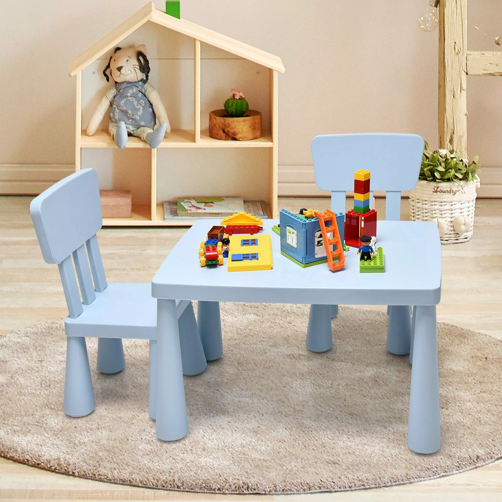 COSTWAY Kindersitzgruppe 3 TLG. Kindermöbel, (Kindertisch günstig online kaufen