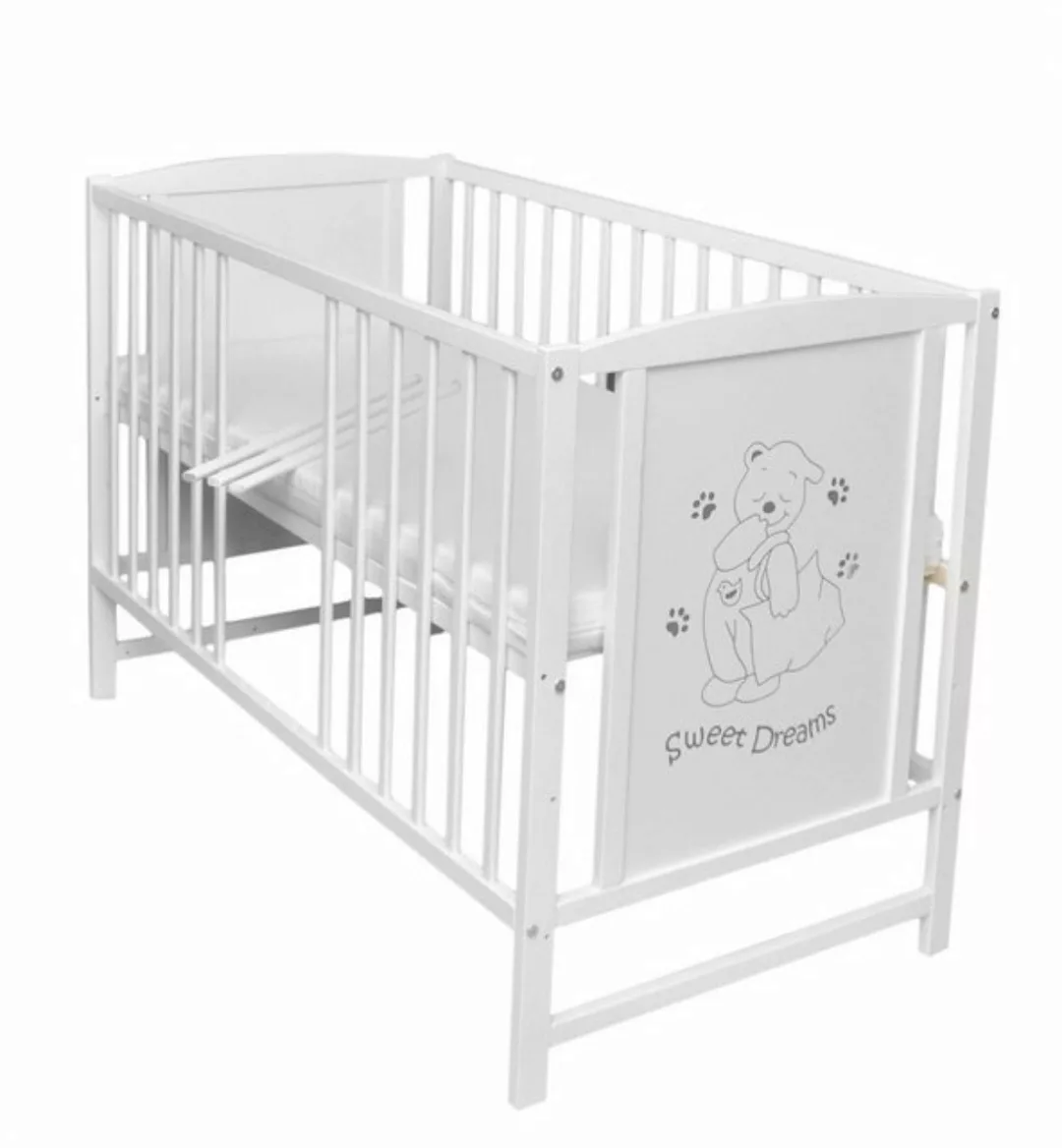 Dedstore-Baby Kinderbett Babybett mit Schaumstoff Matratze 120x60 cm Höhenv günstig online kaufen