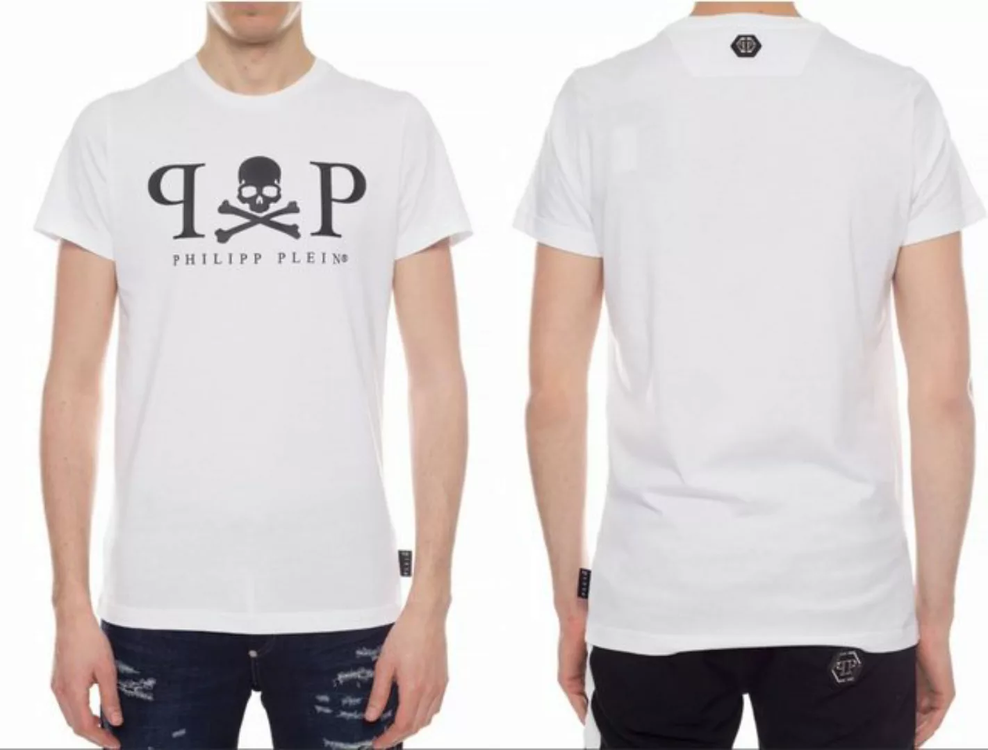 PHILIPP PLEIN T-Shirt Philipp Plein Mens Platinium Cut Skull Logo Shirt Rou günstig online kaufen