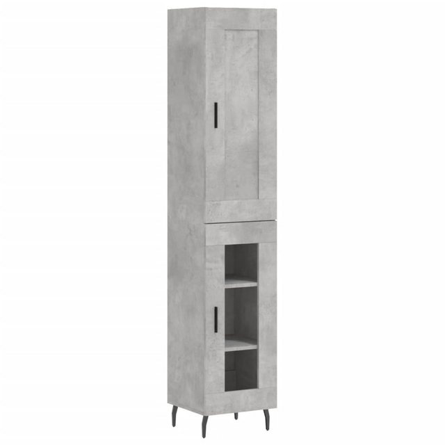 vidaXL Vitrine Highboard Betongrau 34,5x34x180 cm Spanplatte Glas Vitrine günstig online kaufen