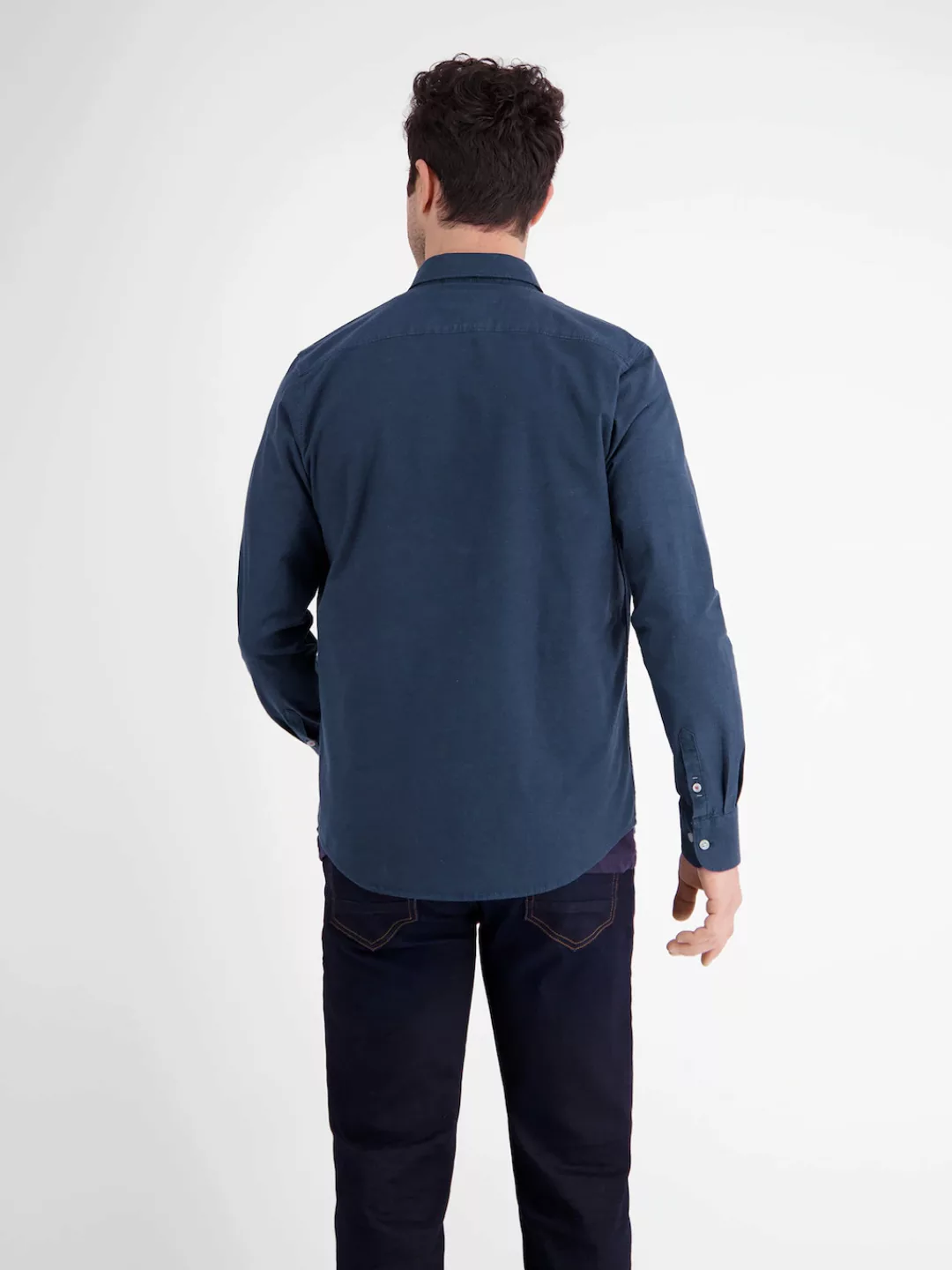 LERROS Langarmhemd "LERROS Poplin-Stretchhemd mit AOP" günstig online kaufen