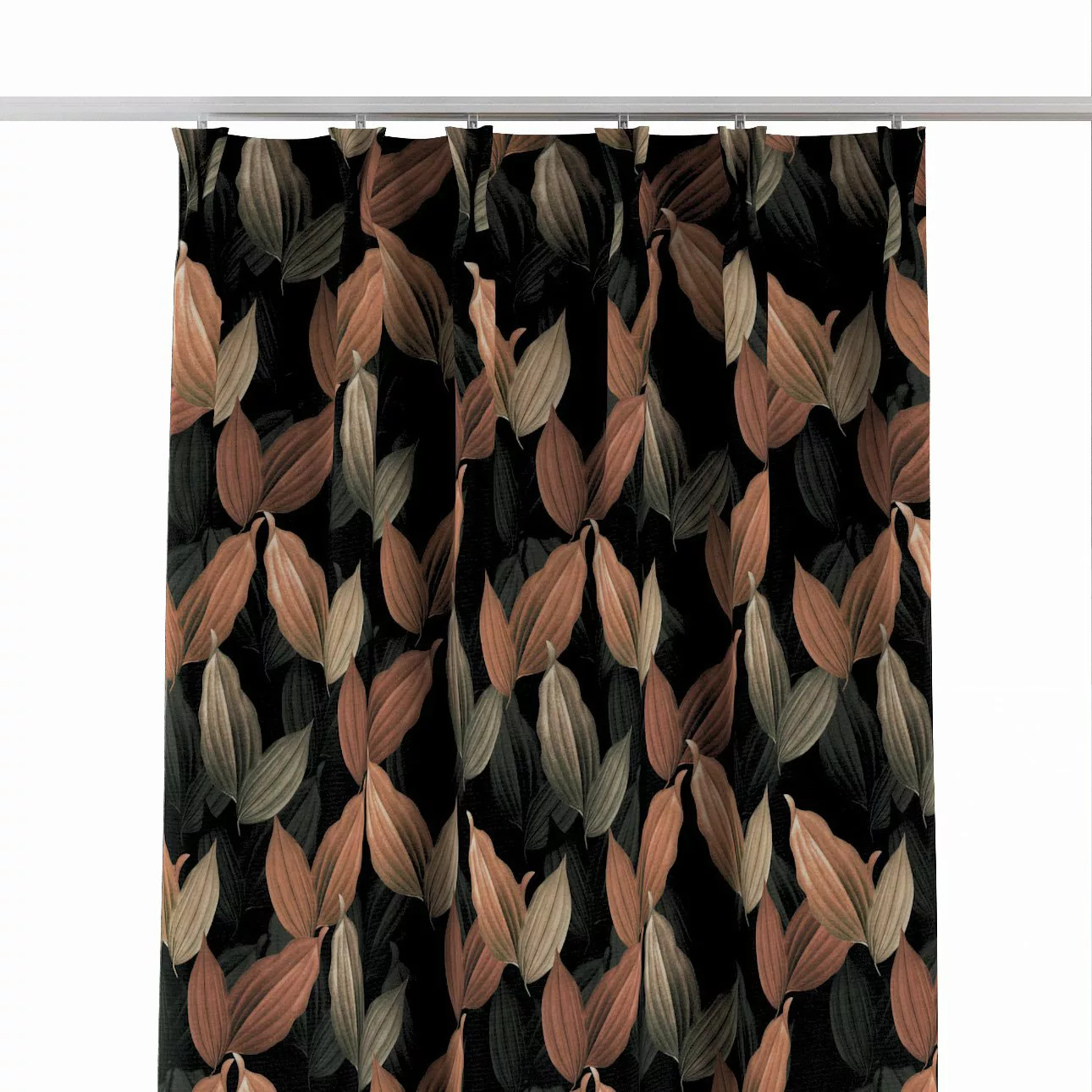 Vorhang mit flämischen 2-er Falten, schwarz- braun, Abigail (143-21) günstig online kaufen